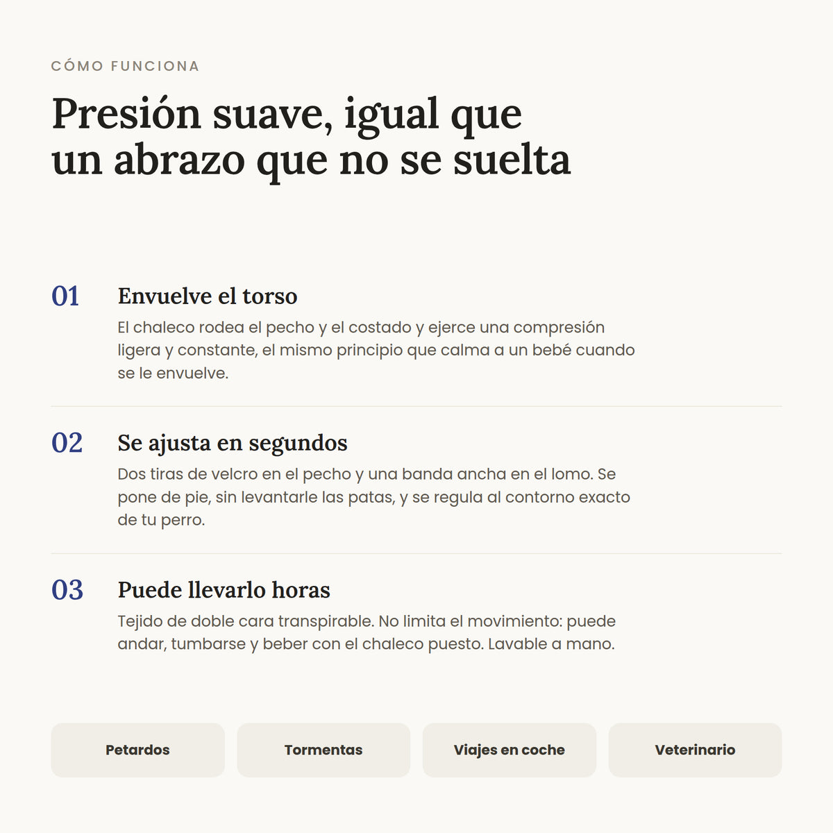 Chaleco antiestrés para perros