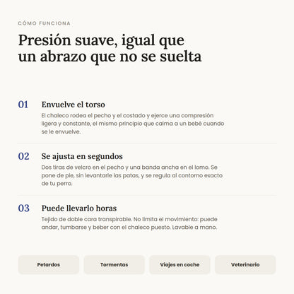 Chaleco antiestrés para perros