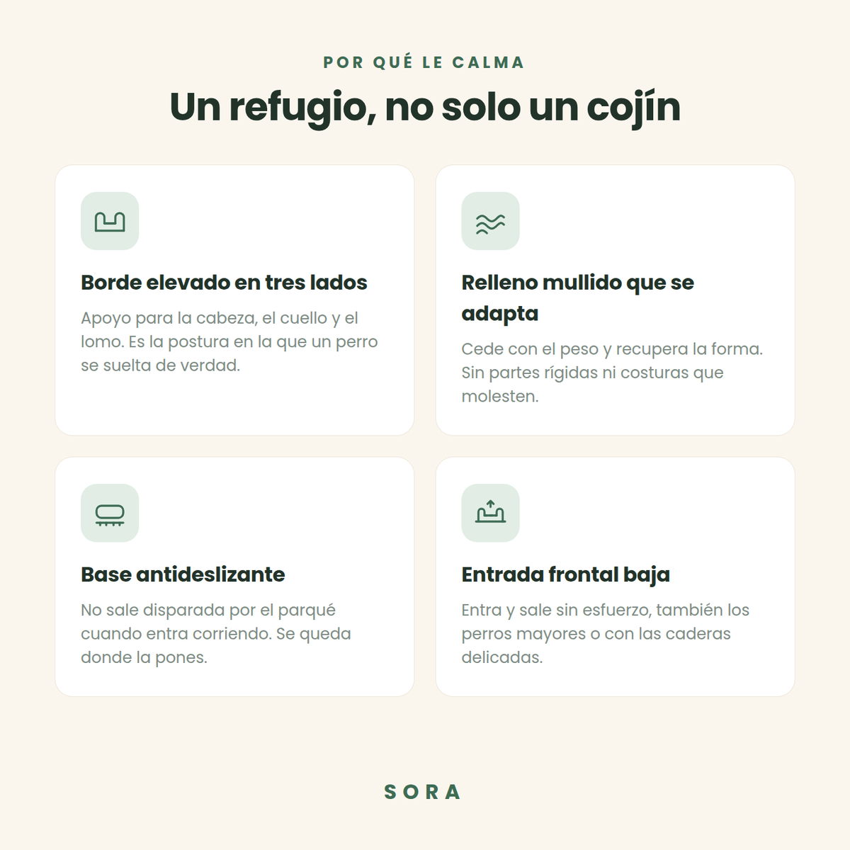 Cama antiestrés para mascotas