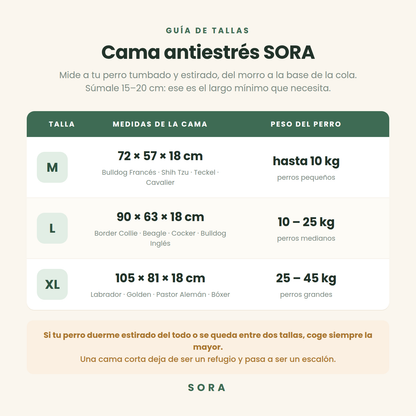 Cama antiestrés para mascotas